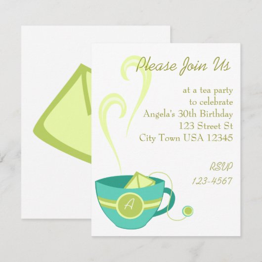 Hot Tea Kaart (Voorkant / Achterkant)