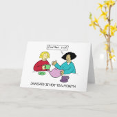 Hot Tea maand januari Kaart (Gele Bloem)