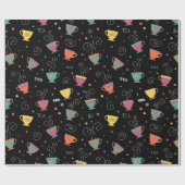 Hot-theekopjes, kleurenretro-porseleinen mokken cadeaupapier (Vlak)