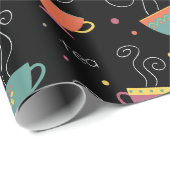 Hot-theekopjes, kleurenretro-porseleinen mokken cadeaupapier (Rol Hoek)