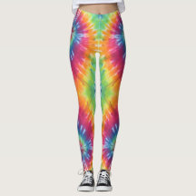 Hot Tie Dye Rainbow Swirl Leggings