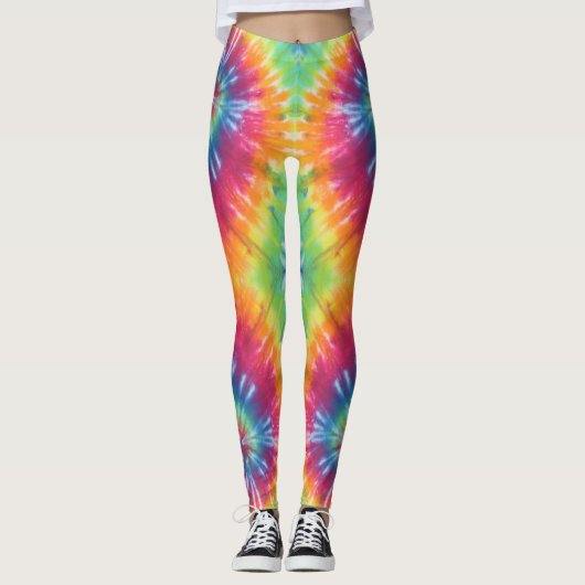 Hot Tie Dye Rainbow Swirl Leggings (Voorkant)