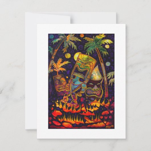 Hot-Tiki Lava-uitnodigingen Kaart (Voorkant)