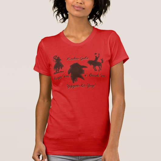Hot-to-Trot rodeo-netten en -paarden T-shirt (Voorkant)