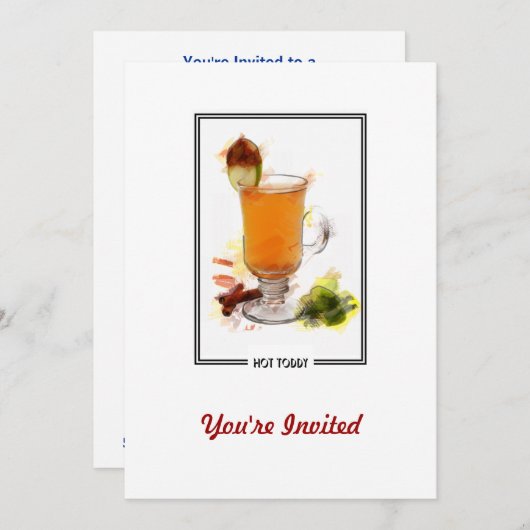 Hot Toddy Cocktail Marker Sketch Kaart (Voorkant / Achterkant)