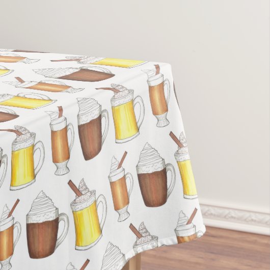 Hot Toddy Cocoa Eggnog Winter Holiday Kerstmis Tafelkleed (Voorbeeld)
