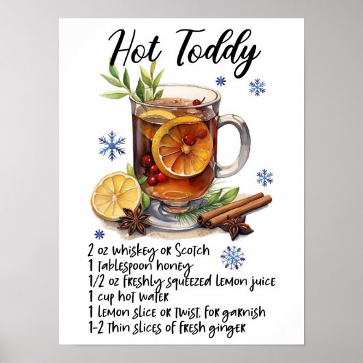 Hot Toddy Recept Wall Poster (Voorkant)