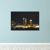 (Hot Tower-lampjes) Cleveland, OH Canvas afdrukken (Insitu (Houten vloer))