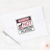 Hot Trombone-speler Ronde Sticker (Envelop)