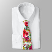 Hot Tropical Blooms Patroon Stropdas (Gebonden)