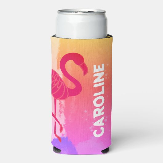 Hot Tropical Flamingo Seltzer Blikjeskoeler (Seltzer Voorkant)