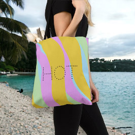 Hot Tropical Print Neon Pastel ©Cathy Thompson Tote Bag