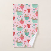 Hot Tub Gingerbrood Cute Pink Hot Cocaca Bad Handdoek (Handdoek)