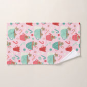 Hot Tub Gingerbrood Cute Pink Hot Cocaca Bad Handdoek (Handdoek)