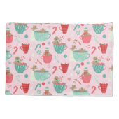 Hot Tub Gingerbrood Cute Pink Hot Cocoa Patroon Kussensloop (Achterkant)