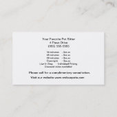 Hot Tub Honden Toasting Champagne Turquoise Visitekaartje (Achterkant)