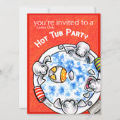 Hot Tub Party Funny Manatees off-Leash Art™ Red Kaart (Voorkant)