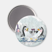 Hot Tub Pinguïns! Magneet (Voorkant / Achterkant)