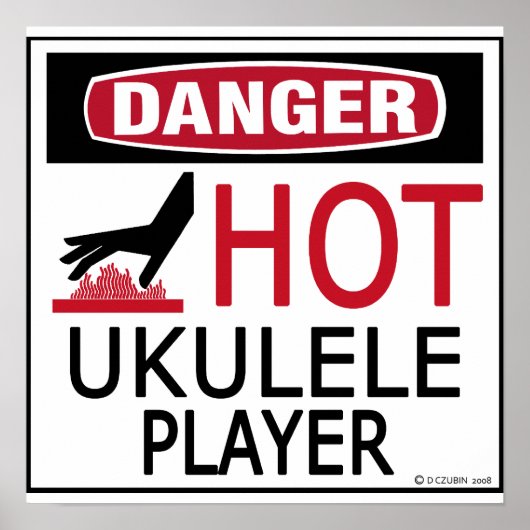 Hot Ukulele Player Poster (Voorkant)