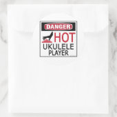Hot Ukulele Player Ronde Sticker (Tas)