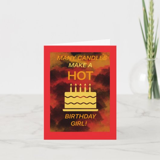 Hot Verjaardag meisje kaart (Voorkant)