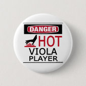 Hot Viola Player Ronde Button 5,7 Cm (Voorkant)