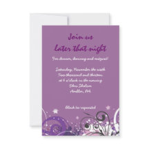Hot Violet Swirls Stars Bat Mitzvah Party Kaart