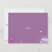 Hot Violet Swirls Stars Bat Mitzvah Reply Card RSVP Kaartje (Achterkant)