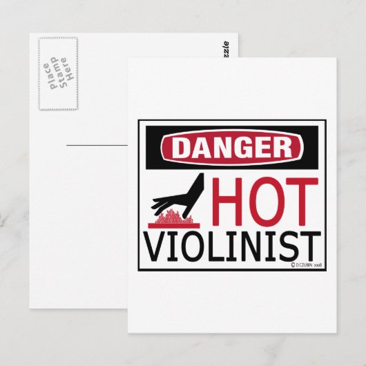 Hot Violinist Briefkaart (Voorkant / Achterkant)