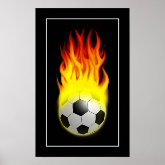 Hot Voetbal op het vuur - POSTER (Voorkant)