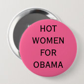 HOT VROUWEN VOOR OBAMA RONDE BUTTON 4,0 CM (Voorkant /achterkant)