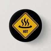 "HOT"-waarschuwingsbord Ronde Button 3,2 Cm (Voorkant)
