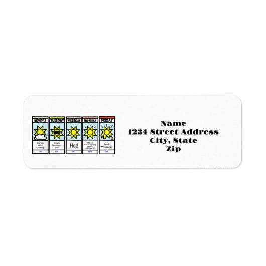 Hot Weather Forecast Return Address Labels (Voorkant)