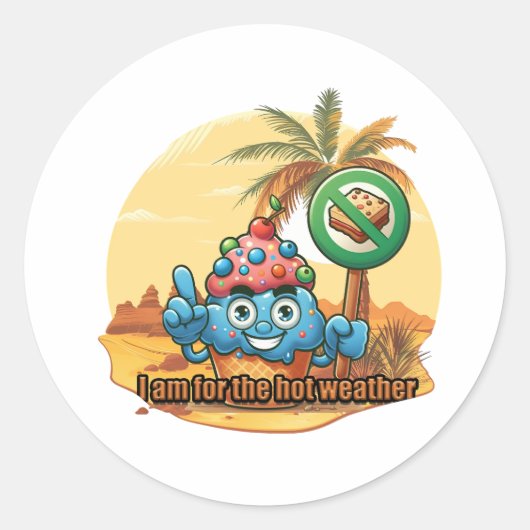 Hot Weather Hero Ronde Sticker (Voorkant)