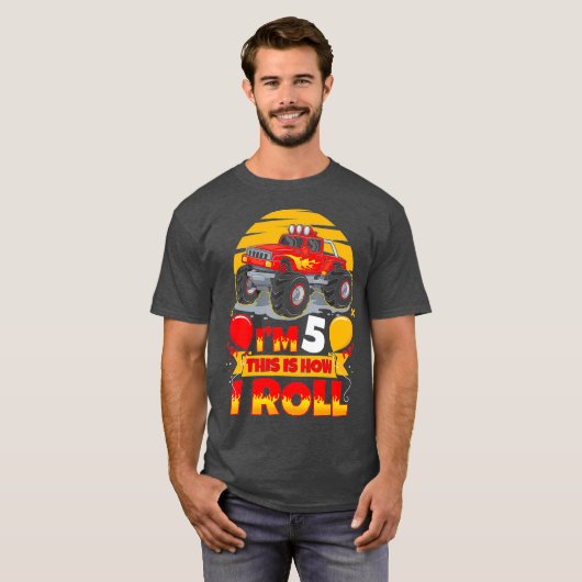 Hot Wheels Birthday Im 5 Dit is hoe ik rolt T-shirt (Voorkant volledig)