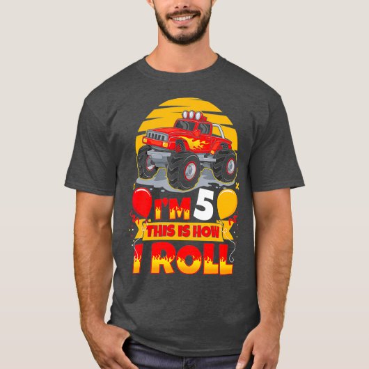 Hot Wheels Birthday Im 5 Dit is hoe ik rolt T-shirt (Voorkant)
