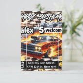 Hot Wheels Uitnodigingen & Mededelingen (Staand voorkant)