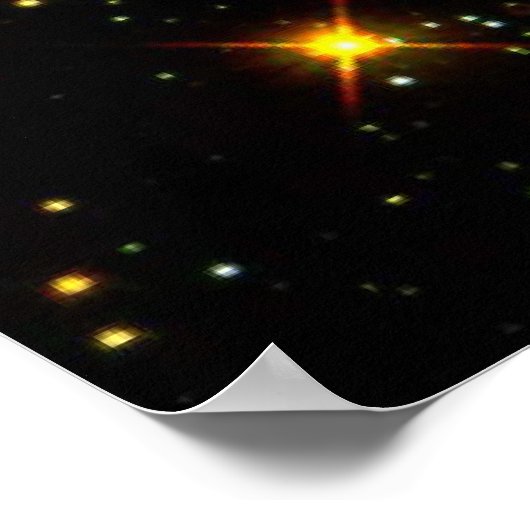 Hot-White-dwergschijn in Young Star Cluster NGC 1 Poster (Hoek)
