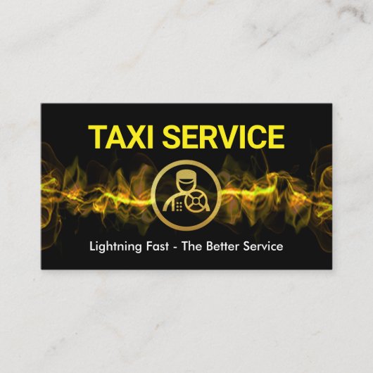 Hot Yellow Lightning Taxi Service Visitekaartje (Voorkant)