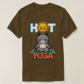 Hot Yoga Grappig Schattige Kawaii Zomer Kat Medite T-shirt (Design voorkant)
