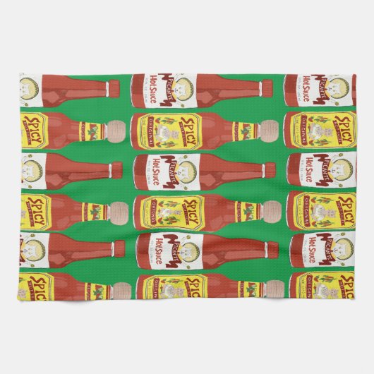 HOT ZEGT Spicy Cat Picante Green Theedoek (Horizontaal)