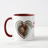 Hot Zwart Custom Heart Shape Foto I Namen Rood Mok (Links)