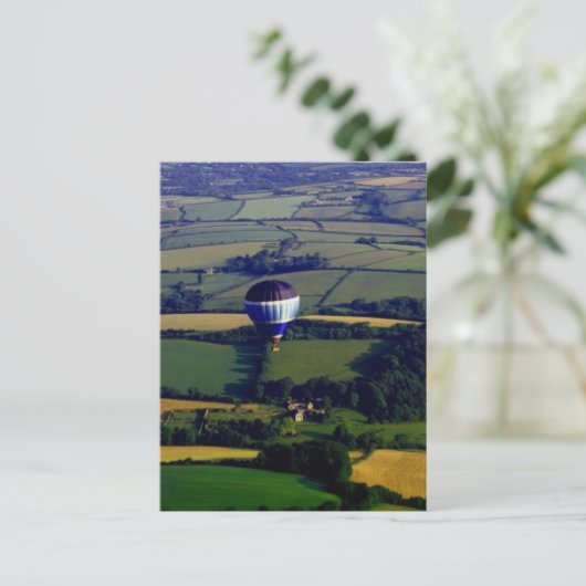Hotair Ballon en Uitzicht Briefkaart (Staand voorkant)