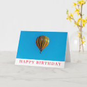 Hotair ballon verjaardagskaart kaart (Gele Bloem)