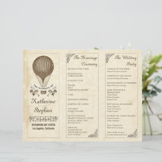  hotair ballonbruiloft (Staand voorkant)