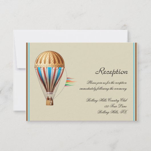  hotair ballonbruiloft kaart (Voorkant)
