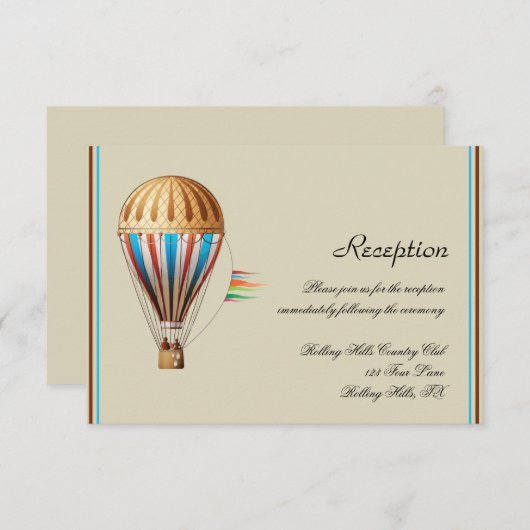  hotair ballonbruiloft kaart (Voorkant / Achterkant)