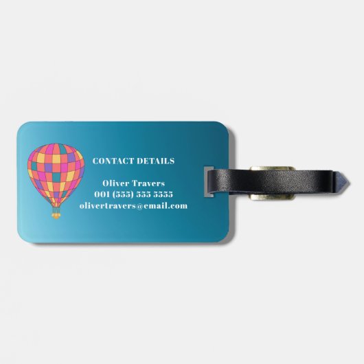 Hotair Balloon Bagagelabel (Achterkant horizontaal)