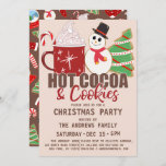 Hotcacao en koekjes Quote Cute Kerstmis Kaart<br><div class="desc">Deze feestelijke en feestelijke kerstfeestelijke uitnodiging is perfect voor de leuke en speelse uitnodiging. Het toont een handgetekende kerstsnowman en boomkoekjes met een kop hete cacao naast de typografische quote, "Hot cacao and cookies", boven op een lichtbruine achtergrond. Op de achterkant is een verzameling koekjes, waaronder een sneeuwtje, een sneeuwpop,...</div>