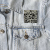 Hotchkiss Bros & Co Vierkante Button 5,1 Cm (In situ)